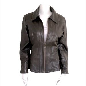 HUGO BUSCATI Brown Leather Jacket